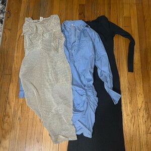 Stylish Dresses Bundle - Gold, Blue, Charcoal Gray